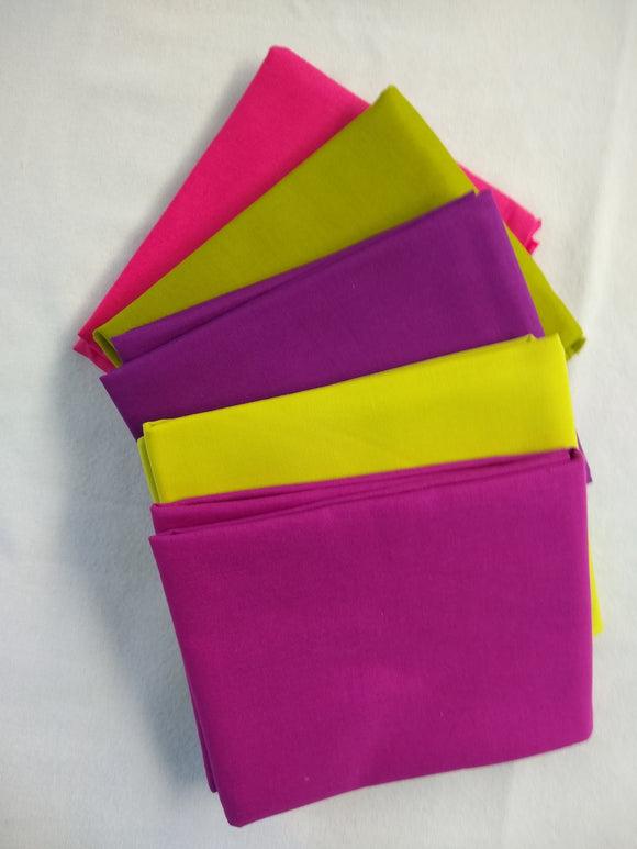 5 Half Yards Bundle pack #1066 Painters Pallette Green/Purple