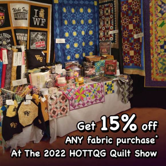 Coupon Code for HOTTQG Quilt Show shopping in our booth!