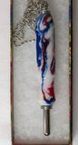Red/White/Blue portion has a longer handle measuring about 3 1/4"