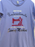 Quilt Themed T-Shirt - Never Underestimate - Black - Lilac  Crew Neck #6007