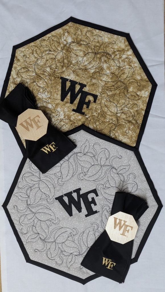 NEW! WF Octagon Quilted Placemats: Gold or Gray