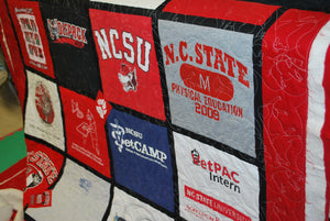 NC State Veterinary Degree themed t-shirt quilt