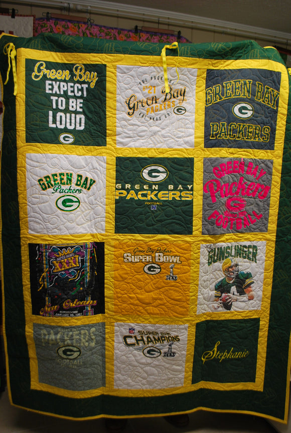Green Bay Packers T-shirt Quilt
