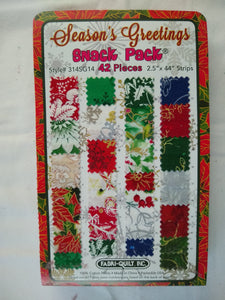 Season's Greeting Snack Pack 42 pieces 2.5" x 44" with FREE Pattern - 7011