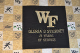 Personalize it! We will include your name and year of graduation in the area below the embroidered  WF or choose the embroidered Wake Chapel outline to include your personalization.