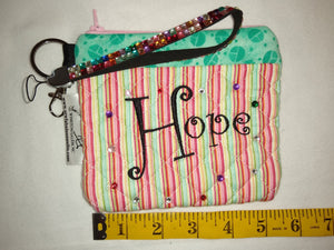Quilted Wristlet Purse - Hope Stripe Mint