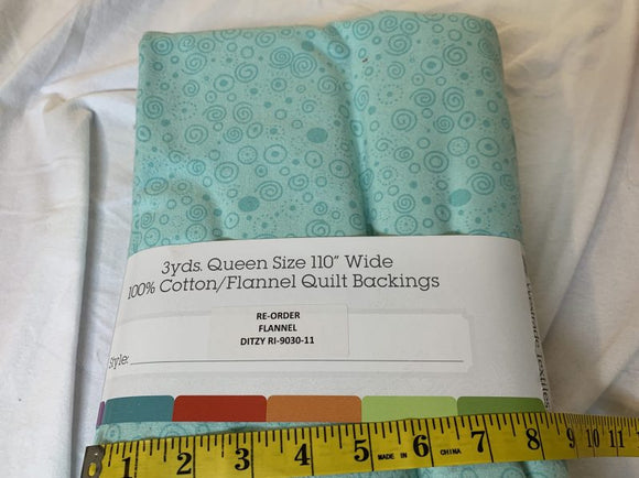 Precut: 3 yards Supersoft Flannel Aqua – Fit For a Queen Ditzy:  110″ Wide 455