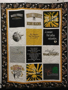 Personalized and Customized "Roll the Quad" Theme-stitched Memory T-Shirt Quilt! Watch the video!