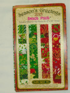 Season's Greetings Snack Pack 2.5" x 44 strips with FREE Pattern 7010